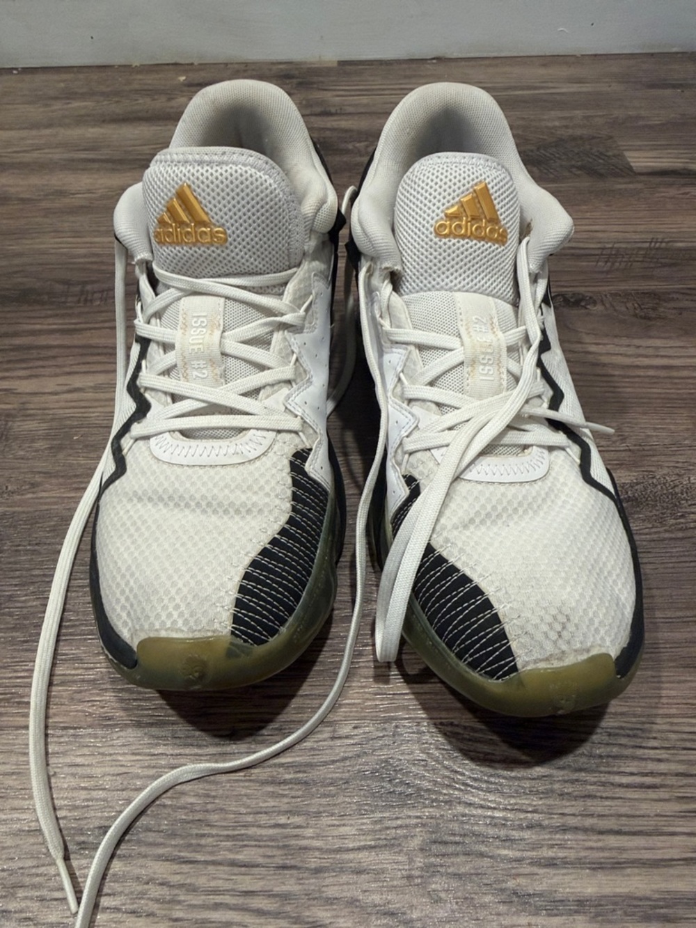 adidas White Black Gold Men's Athletic Sneakers